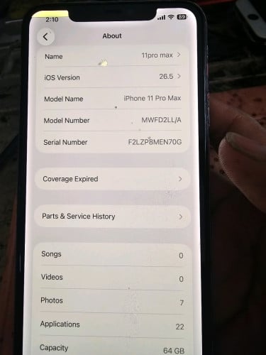 Iphone 11pro max 64GB sim 2
