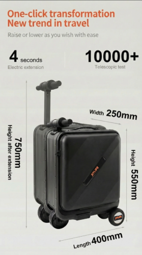 Jitlife JS07 Pro Electric Rideable Luggage, Color black, Brand New, Sealed