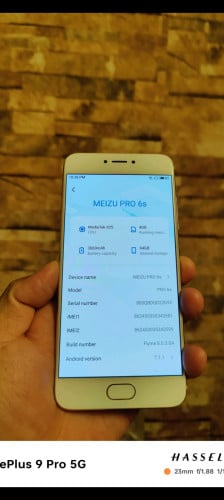 Meizu Pro6s 64G Sim 2 សានសុីន អេក្រង់ AMOLED full HD មាន ស្កែនមិខនិង finger scan Camera ច្បាស់