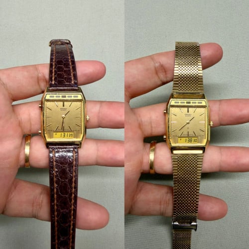 Original Ultra Rare Vintage SEIKO Tank Hybrid Ana-Digi Front-Facing Speaker SGP