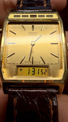 Original Ultra Rare Vintage SEIKO Tank Hybrid Ana-Digi Front-Facing Speaker SGP