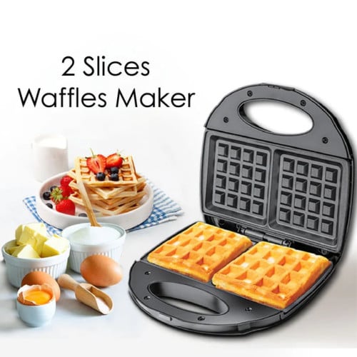Waffle maker, 2 Slice Waffle Maker with Non-stick coating plate