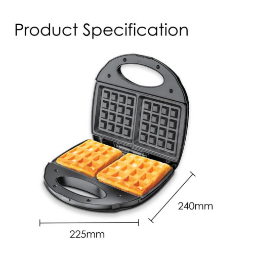 Waffle maker, 2 Slice Waffle Maker with Non-stick coating plate