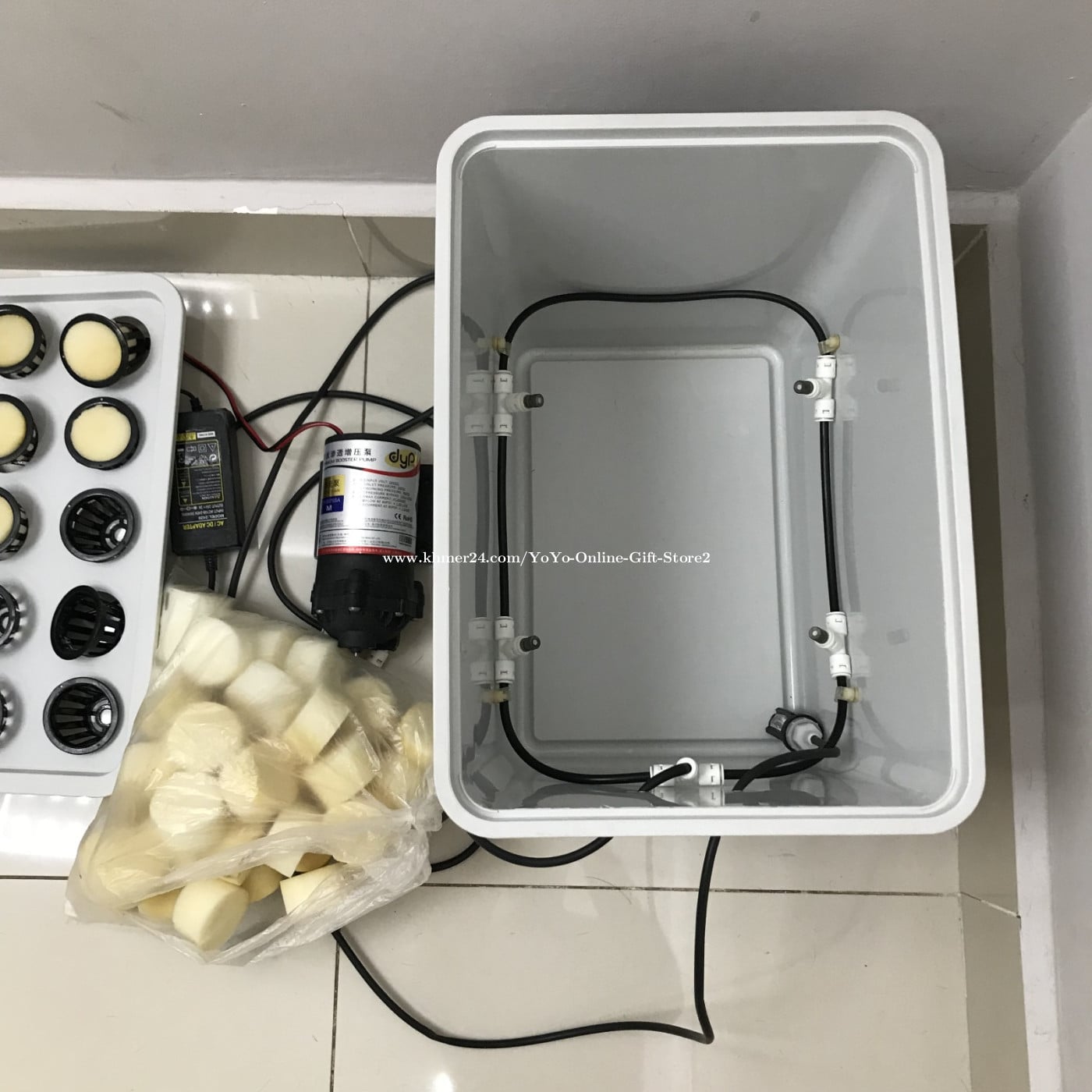 Complete 16‑Site Aeroponic Cloner Set — Pump, Sprayers, Sponges Included