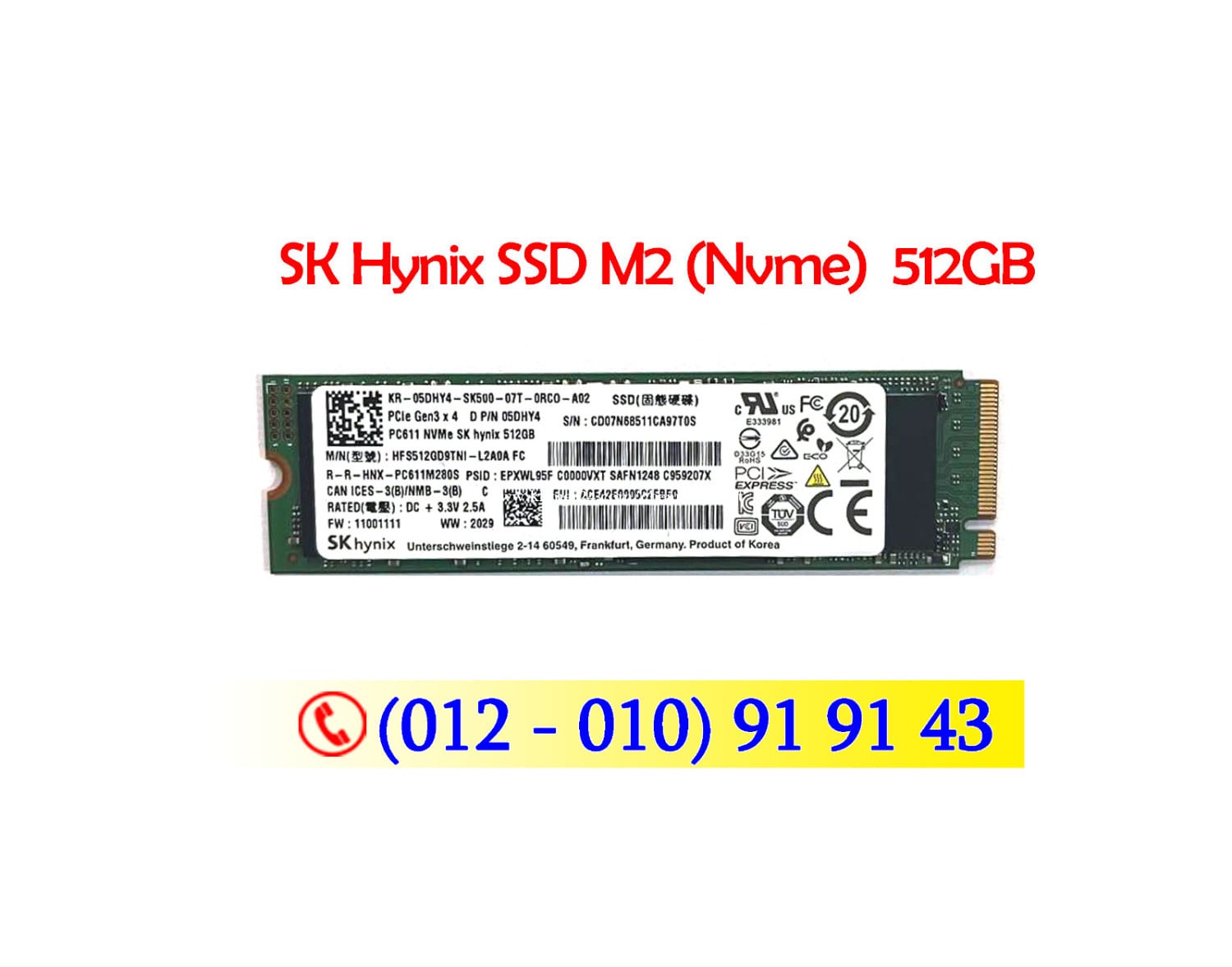 M.2 Nvme SSD Original Brand SK hynix 512GB Special price $55