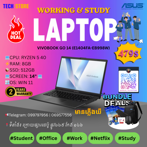 ASUS Vivobook E1404FA-EB998W-Mixed Black