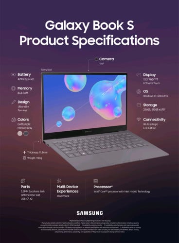 Galaxy Book S touch screen