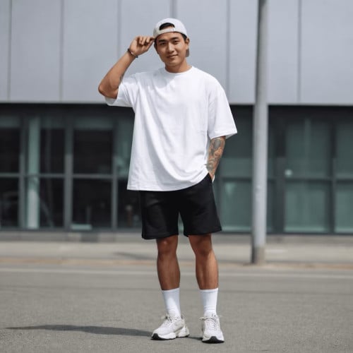 Premium Cotton T-Shirt 260gsm (Monhz) - សាច់ក្រណាត់ក្រាស់ ត្រជាក់ ទម្រង់ Oversize