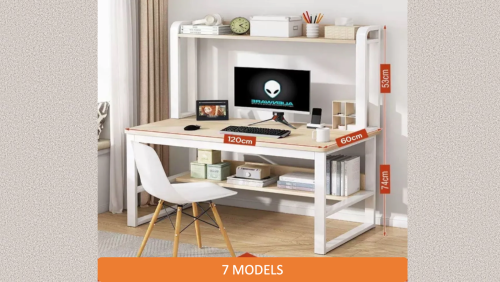  " Paris Design Studio " Modern style work desk, tall shape, with shelves,