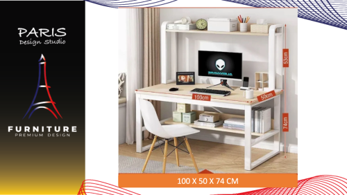  " Paris Design Studio " Modern style work desk, tall shape, with shelves,