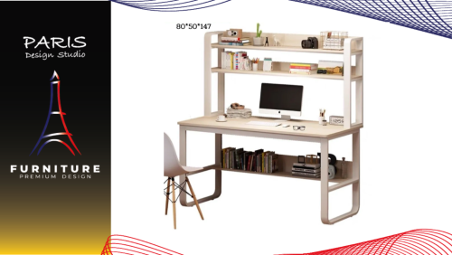  " Paris Design Studio " Modern style work desk, tall shape, with shelves,