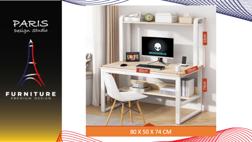  " Paris Design Studio " Modern style work desk, tall shape, with shelves,