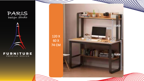  " Paris Design Studio " Modern style work desk, tall shape, with shelves,