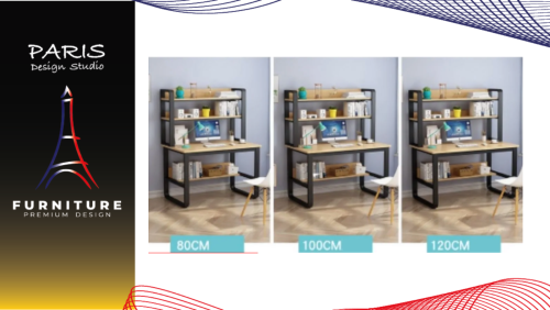  " Paris Design Studio " Modern style work desk, tall shape, with shelves,