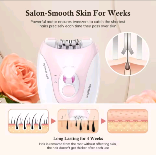 ម៉ាស៊ីនដករោម Women Epilator Facial Hair Remover Bikini Trimmer