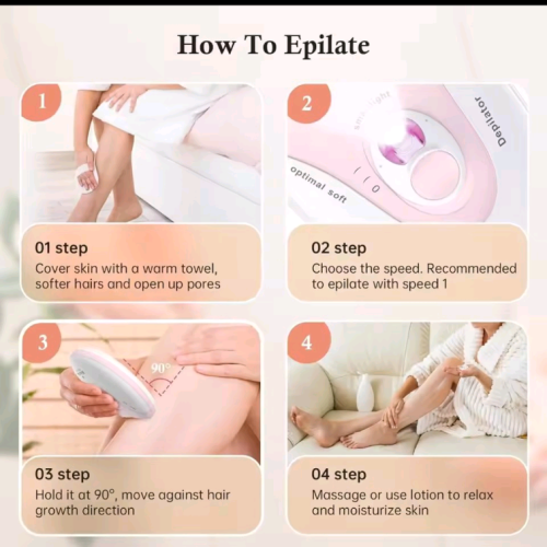 ម៉ាស៊ីនដករោម Women Epilator Facial Hair Remover Bikini Trimmer