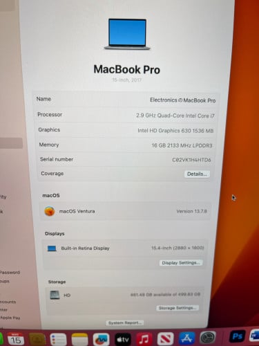 MacBook Pro 2017, 15-inch