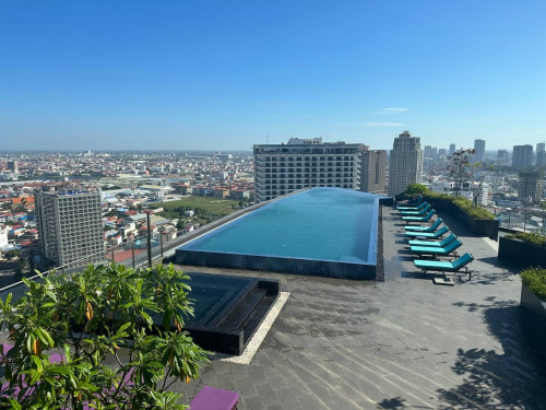 Modern 1-Bedroom Condo with Infinity Pool & Sky Bar | Time Square 3 Toul Kork