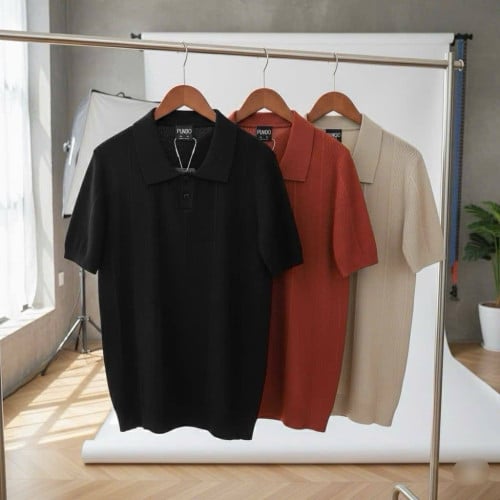 Short-Sleeve Knit Polo