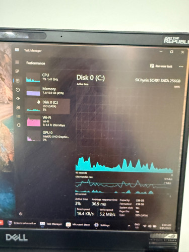 Dell core i7, 16GB Ram,  latitude 7390