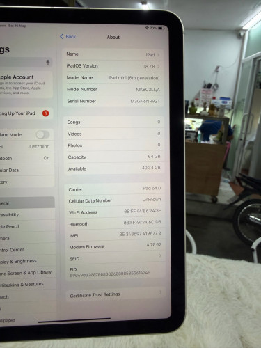 Ipad Mini6 64G SimWifi សំណុំសុីន