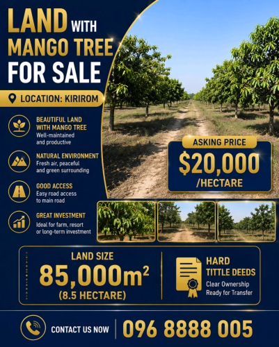 Land with Mango Tree for Sale _ Kirirom_8.5H_$20000/H
