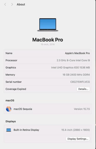 MacBook Pro 2019