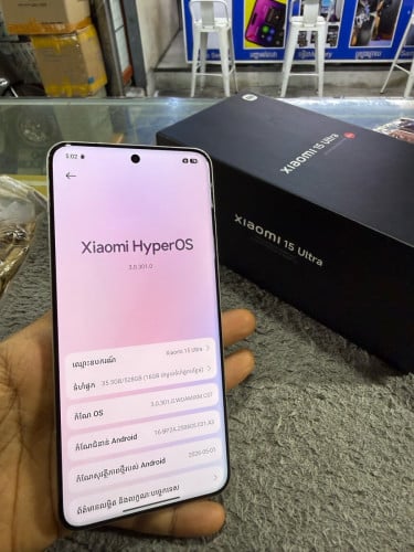 Mi 15ultra 5G Ram16G Memory512G Global Sim2 98% មានឆ្នាំងសាក