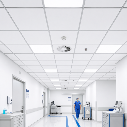 សន្លឹកពិដាន Acoustic Ceiling Board ការពារកម្ដៅ ទប់សម្លេង និងបង្កើនសោភ័ណ្ឌភាព