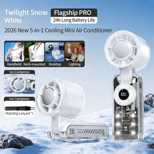កូនកង្ហារ Mini AI Cooling Fan FC8  សម័យថ្មី2026 តម្លៃត្រឹមតែ12$ និងហ្វ្រីដឹកជូនទូទាំងខេត្ត