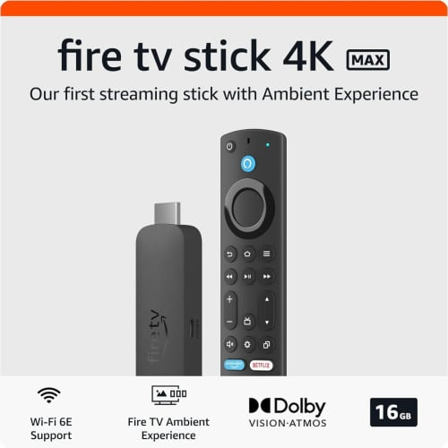 Amazon Fire TV Stick 4K Max , supports Wi-Fi 6E, free & live TV without cable or satellite