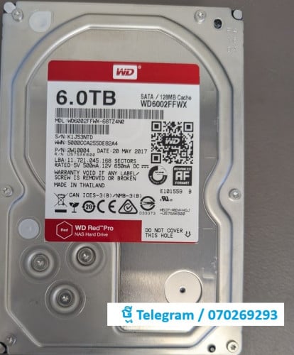 Hard Disk 6TB WD Red Pro NAS Hard Drive