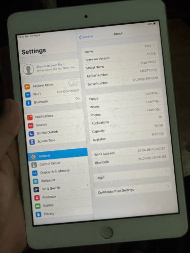 iPad Mini 2 16G​ មានតែ Wifi អេក្រង់​ចូលដីដូចរូប