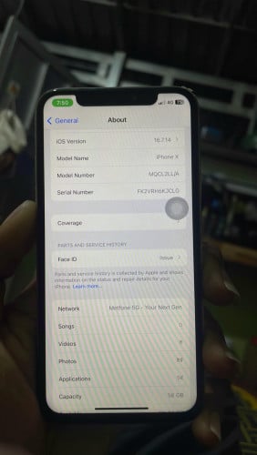 iPhone X 64g អត់ស្កេនលក់50$ស្អាត99%