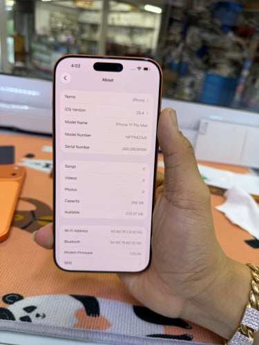 Iphone17promax 256G ZA battery 100%