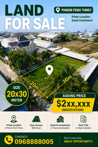 Land for Sale Phnom Penh Thmey_$2xx,000