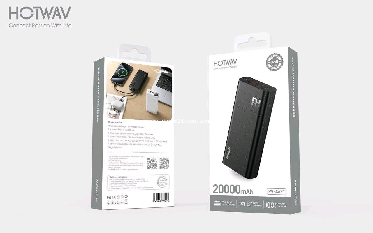 22.5W 20000mah powerbank black color