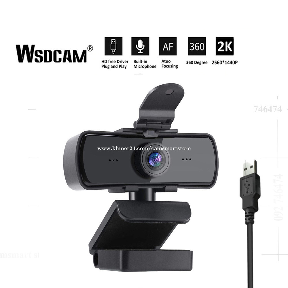 2K Full HD Camera Autofocus Drive-free 4 Million USB Computer Camera with Microphone
