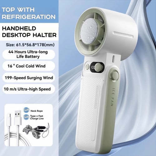 កង្ហាទឹកកក AI Handheld electric fan