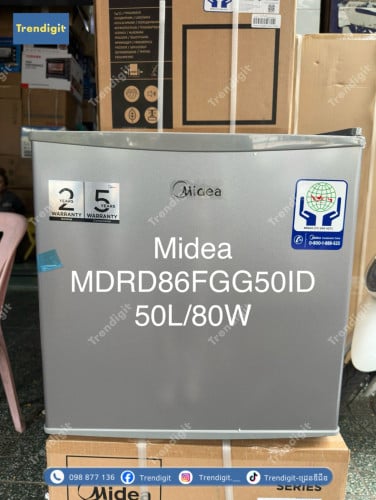 ទូរទឹកកកខ្នាតតូច Midea Mini Fridge MDRD86FGG50ID