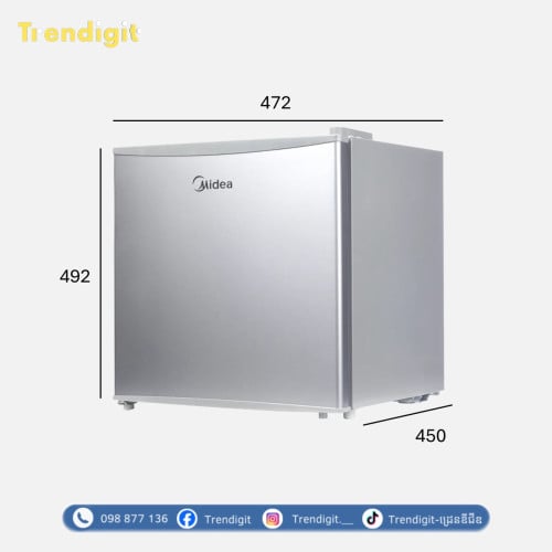 ទូរទឹកកកខ្នាតតូច Midea Mini Fridge MDRD86FGG50ID