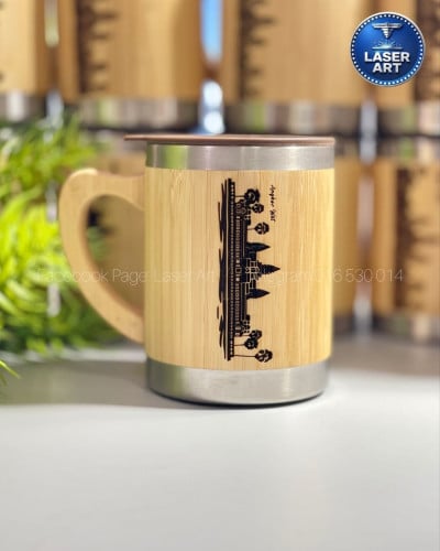 🎋កែវទឹកឫស្សី-Custom Bamboo Mug Engraving / gift, Wooden Gift