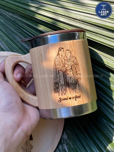 🎋កែវទឹកឫស្សី-Custom Bamboo Mug Engraving / gift, Wooden Gift