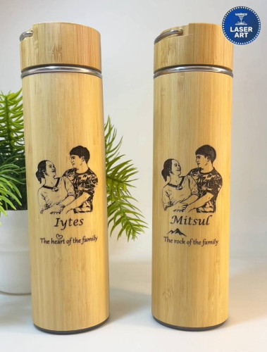 🎋ដបទឹកឫស្សី-Custom Bamboo Tumbler Engraving