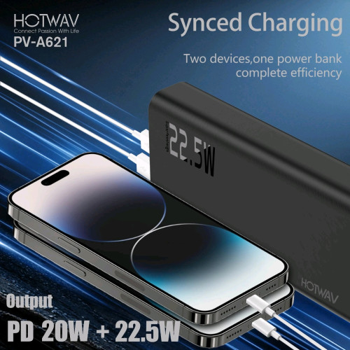 22.5W 20000mah powerbank black color