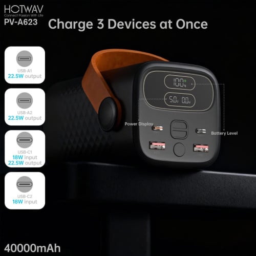 40000mah 22.5W Powerbank black color