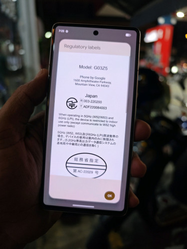 Google Pixel7 8g/128g_JP(វៃដូរបាន)👉$210