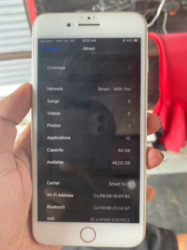 iphone 8 plus LL 64  បាយផាយ ប្រើ sim wifi បានធម្មតា