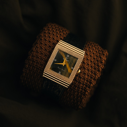 Original Ultra Rare Vintage Rado Royal Elegance Automatic Rectangle Tiger’s Eye Stone Dial GP 1960s