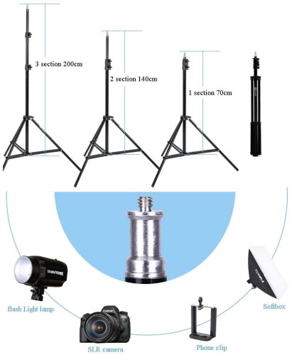 Photography Softbox Lighting Kits 50x70CM Professional Continuous Light System Soft box
